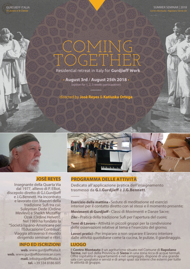 COMING TOGETHER - Summer Seminar Italy 2018