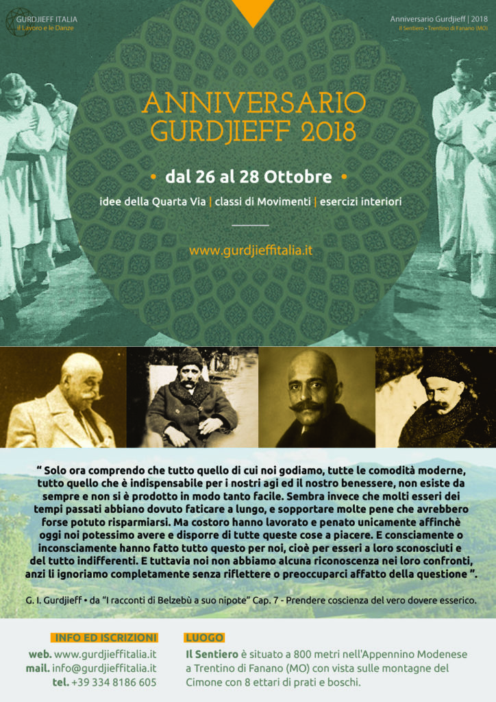Anniversario Gurdjieff 2018
